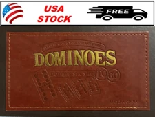 Double Six Dominoes Set with Leatherette Case – 28 Standard Size Thick Tiles