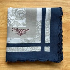 VINTAGE JAPAN HANDKERCHIEF ART FLORAL LADIES POCKET SQUARE COTTON 20" A-0285