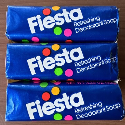 Vintage 1980s Andrew Jergens FIESTA Deodorant Bar Soap - 3 Pack