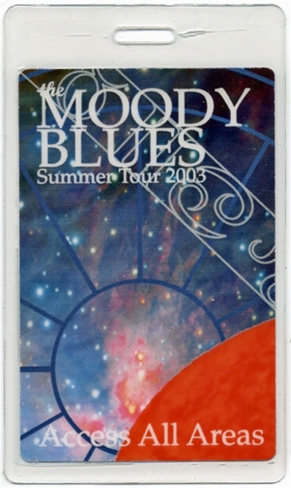 Moody Blues 2003 Concert Tour Laminated Backstage Pass All Access