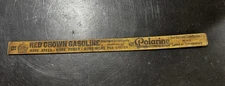 VTG Red Crown Gasoline Compliments Standard Oil Company Wooden Gasoline Gauge