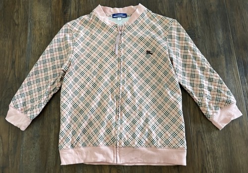 Burberry London Nova Check Shirt Full Zip Pink Preppy RARE Luxury Womens 38 XS/2