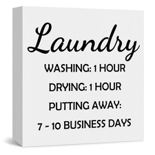 Laundry Room Decor Wooden Box Sign Washroom Wooden Decor Sign Funny Decorative