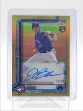 JAKE BLOSS 2025 TOPPS CHROME ROOKIE AUTOGRAPH GOLD REFRACTOR RC AUTO /50 Q5547