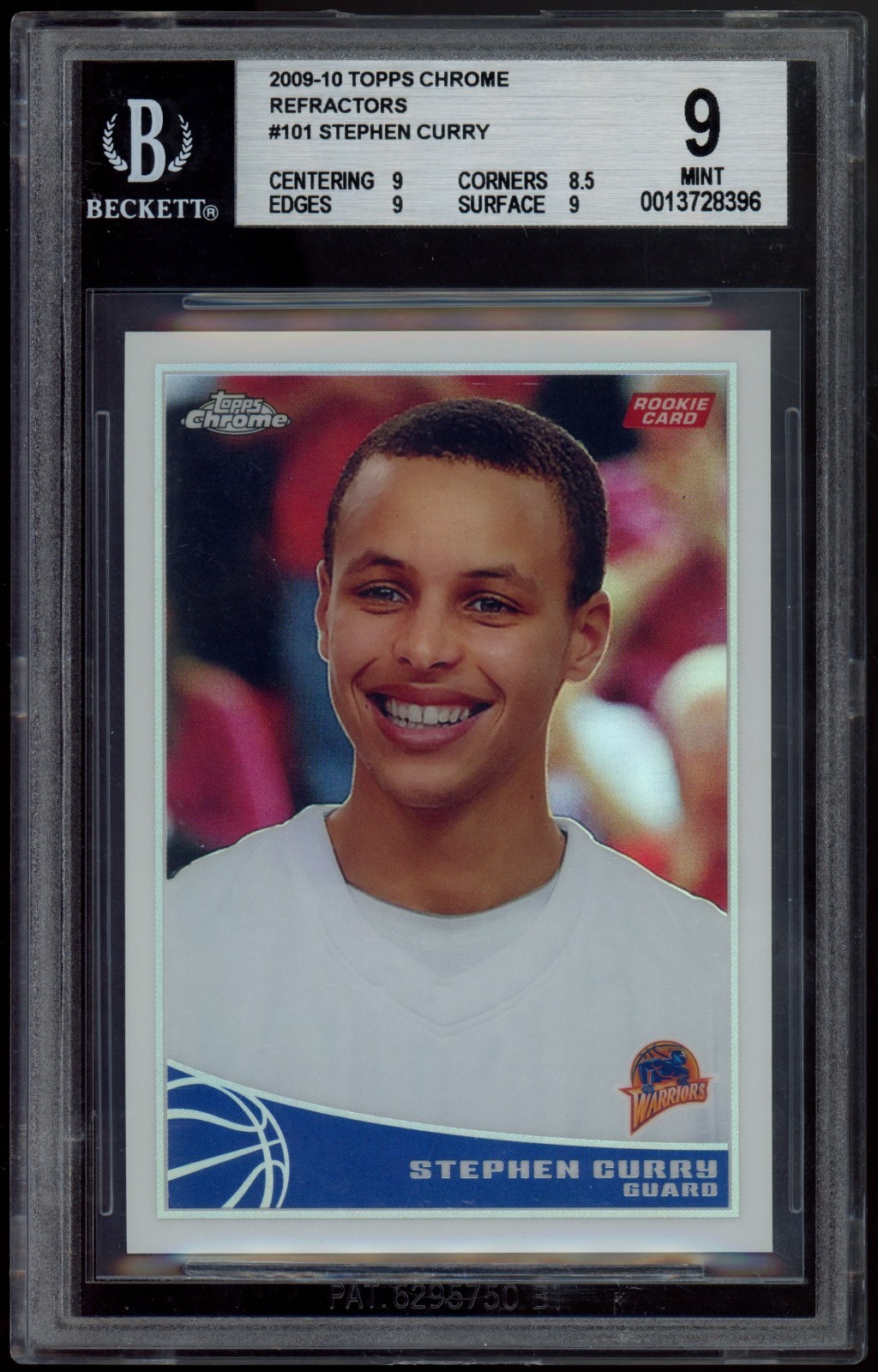 2009 Topps Chrome Refractor Stephen Curry ROOKIE /500 #101 BGS 9 MINT