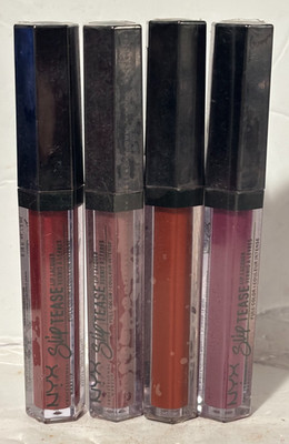 4x NYX Slip Tease Lip Lacquer Full Color Karma Suit Ya Camel Motel Dreams Spiced