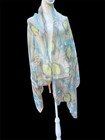 Scarf D&Y 30 x 66 Peacock Feathers Blue Lime Green Lightweight NWT — photo 3