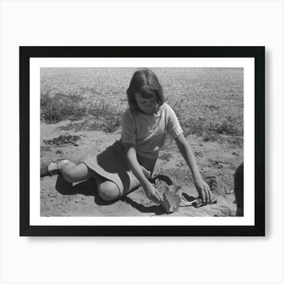 Kind eines Bauernarbeiters lebt am Th gerahmtes Wandbild Poster Leinwanddruck Bild