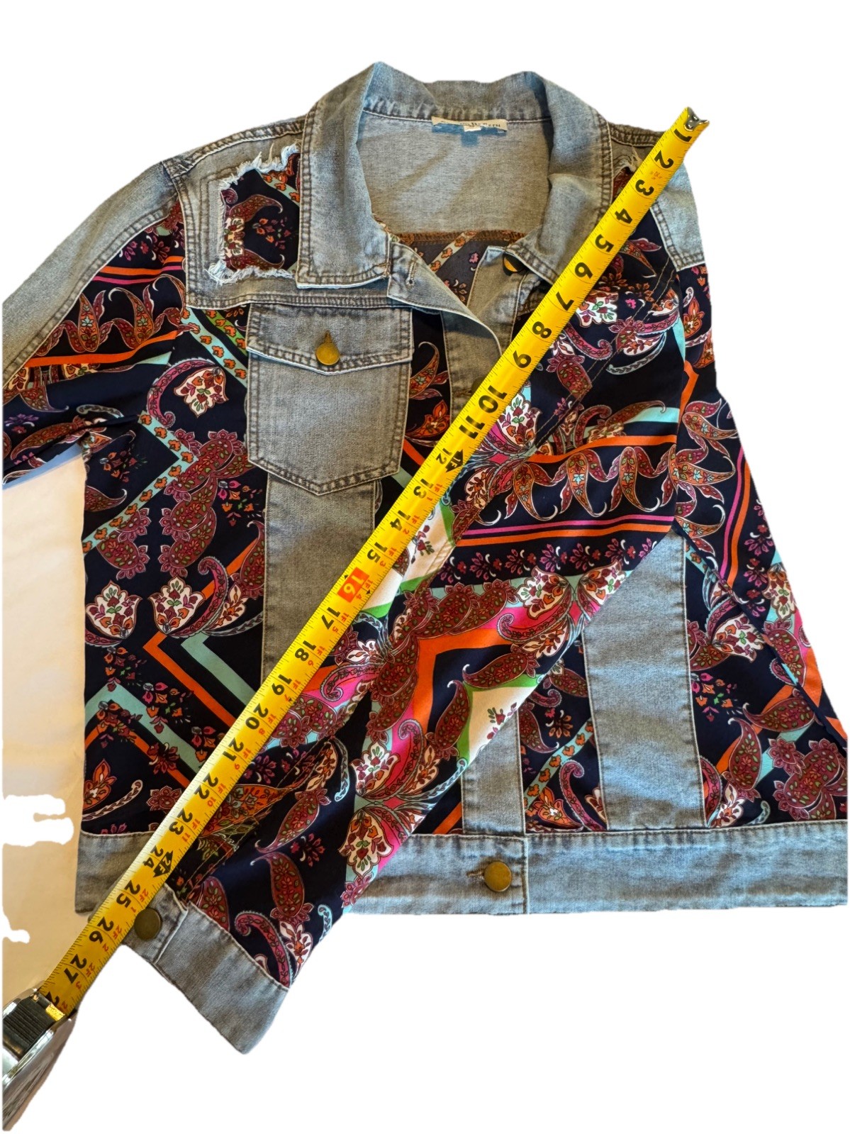 See and Be Seen Patchwork Denim Jacket Women’s M … - image 6