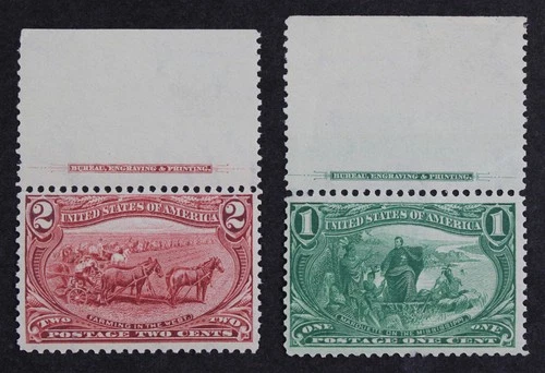 CKStamps: US Stamps Collection Scott#285 Mint OG Selvage VLH, #286 NH OG