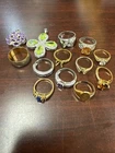 13 Piece Lot Costume Jewelry Vintage 14k & 18k Gold Plated