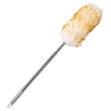 Lambswool Duster for Cleaning with Non-Slip Handle 98.4" Removable Retractabl...