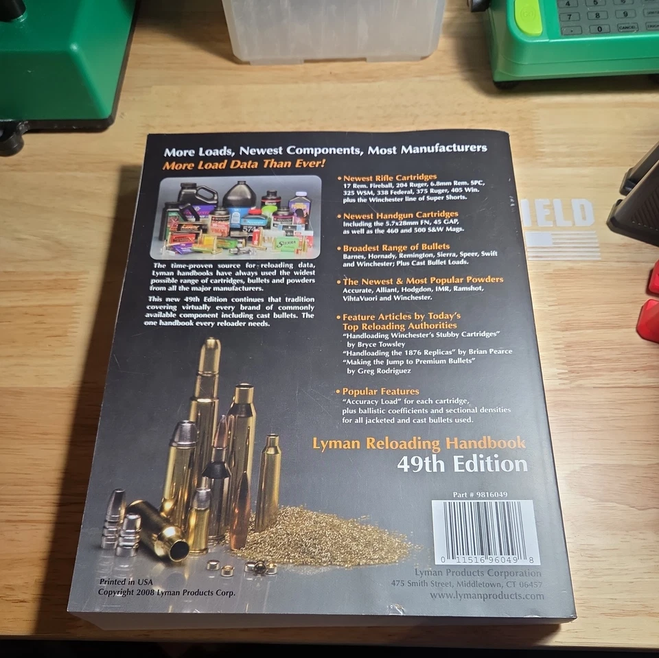 Lyman 第 49 版重装手册弹药软盖手册 — 第 3/4 张图片