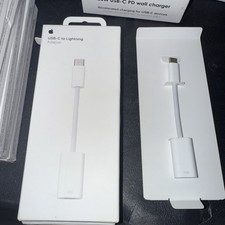 2x Lot Apple - USB-C to Lightning Adapter - White Model:MUQX3AM/A Open Box