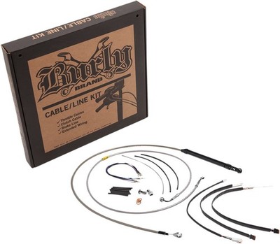 Extended Braided S.S. Control Cable Kit For 14'' Gorila Bars Burly Brand B30-1249