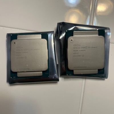 Matched Pair Intel Xeon E5-2630 V3 2.4GHz 8-Core Processor CPU LGA2011 SR206