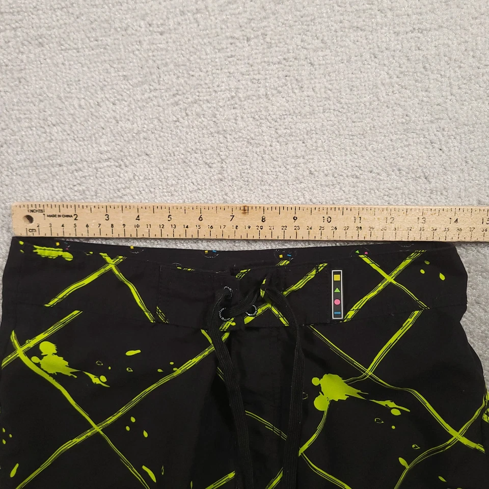 Maui and Sons Board Shorts Size 28 Swim Beach Black Green - Image 3 of 4