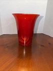 Fenton Antique Mandarin Red Flared Vase 1930’s Marblized UV Reactive. Pre-Logo