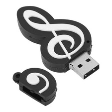 (128GB) Musiknoten USB-Stick Tragbarer Datenspeicherstick Schwarzes