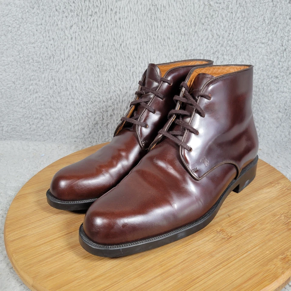 J.P. TODS Botas de Cuero Marrón con Cremallera hasta la Rodilla Talla 7 Hechas en Italia Botines con Cordones Foto 2 de 4