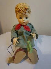 Goebel MJ Hummel Friend or Foe Soft Body Porcelain 8.5" Doll W/ GRASSHOPPER 
