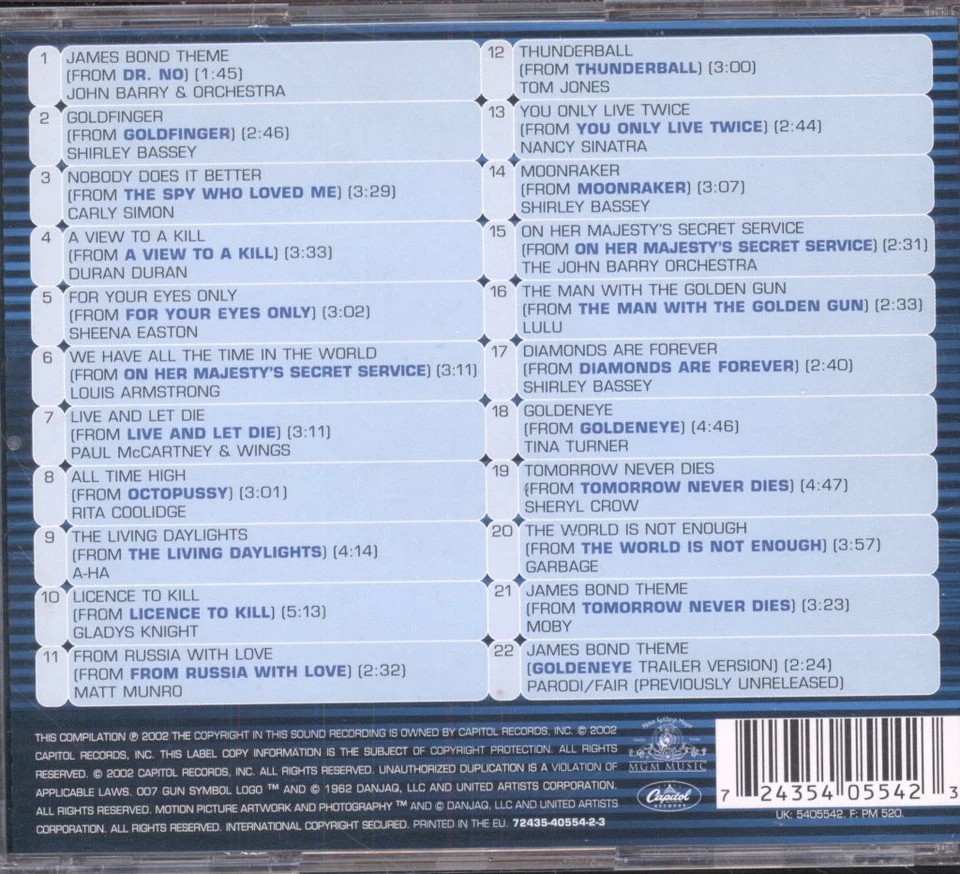Various Artists Best of Bond …james Bond CD Germany Capitol 239793 - Image 2 of 2