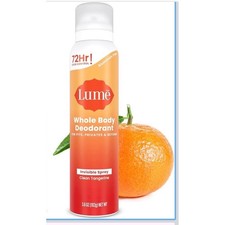 Lume Whole Body Deodorant Invisible Spray Clean Tangerine 3.6oz 3 Pack New