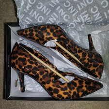 INC Zitah50P Leopard Print Heels Size 7W
