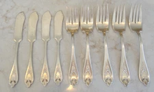 1847 Rogers Bros Old Colony Salad Dessert Forks/ Knives XS Silverplate