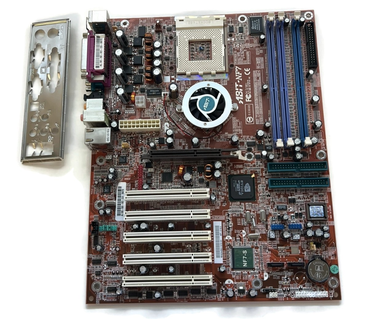 Scheda Madre Abit NF7 Socket 462/A Per AMD – NForce2, AGP, DDR1 – Usata Funzionante