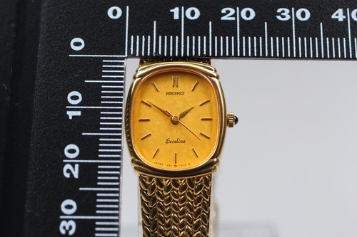 Vintage 1981 [Near MINT] SEIKO EXCELINE 1221-5890 Gold Quartz  Women Watch JAPAN - Picture 4 of 10