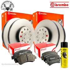 BREMBO Bremsensatz Bremsbelag + Bremsenreiniger vorne hinten passend für NISSAN