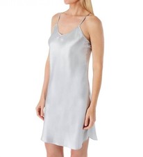 Shadowline Lingerie Satin Essentials Adjustable Strap Chemise Silver