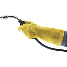 Ansell 43-216 Welding Gloves, Gauntlet Cuff, Straight Thumb, A Leather Cowhide,