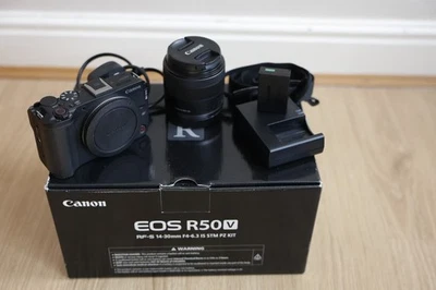 New Canon EOS R50 V with RF-S14-30mm F4-6.3 IS STM PZ Lens Kit Hardly Used - Image 1 of 4
