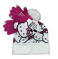 Hello Kitty Girls Beanie and Glove Set, 2-Piece New