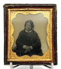 Antique Victorian Daguerreotype Portrait of seated well dressed lady - 1840's