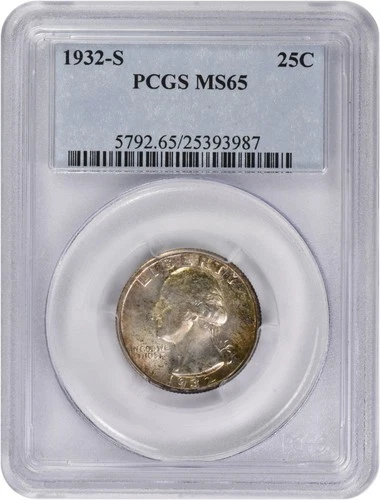 1932-S Washington Silver Quarter MS65 PCGS