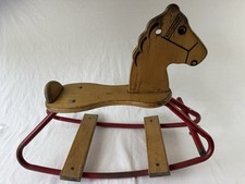 Rare Vintage RADIO FLYER WOODEN Metal Rocking Horse 19" H x 25" L