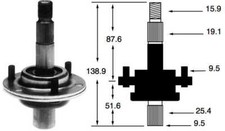 2 Messerspindel, Messerwelle f. MTD B10, B11, B100   717-0900A,