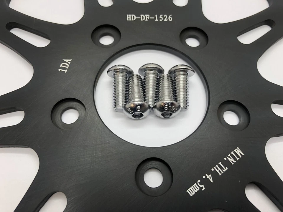 Disco de rotor de freno delantero negro 11,8 individual Harley Electra Glide Road Glide 08-up Foto 2 de 2