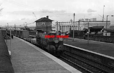 PHOTO  CIE CLASS 141 LOCO NO 164 IN DUN LAOGHAIRE WITH PRE DART WORKS TRAIN. DAT