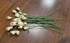 Vintage Millinery Flower Yellow Pink Stamen Large bunch Lot Unused Stock