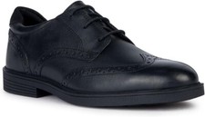 Image of BNWT Geox Boys J Zheeno B  Leather Lace-Up School Shoes, Black, UK3 /EU36