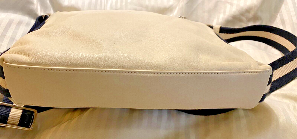 Bally Messenger Shoulder Bag White Leather | eBay