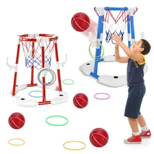 Swimming Pool Basketball Hoop with 4 Balls for Kids Indoor Outdoor Water Toy Set