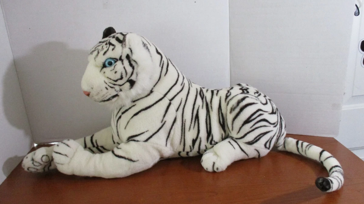 Large WHITE SIBERIAN BENGAL TIGER Plush Stuffed Animal 26