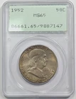 1952 Franklin Half Dollar 50c PCGS MS65 Old Green Holder Toned