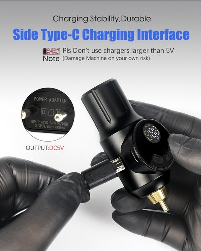 Wireless Tattoo Battery Power Supply For Rotary Tattoo Machine Fast Charging RCA - Picture 6 of 11