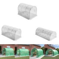Garden Poly Tunnel Walk in Greenhouse Steel Frame & PE Cover Plant Grow House UK
